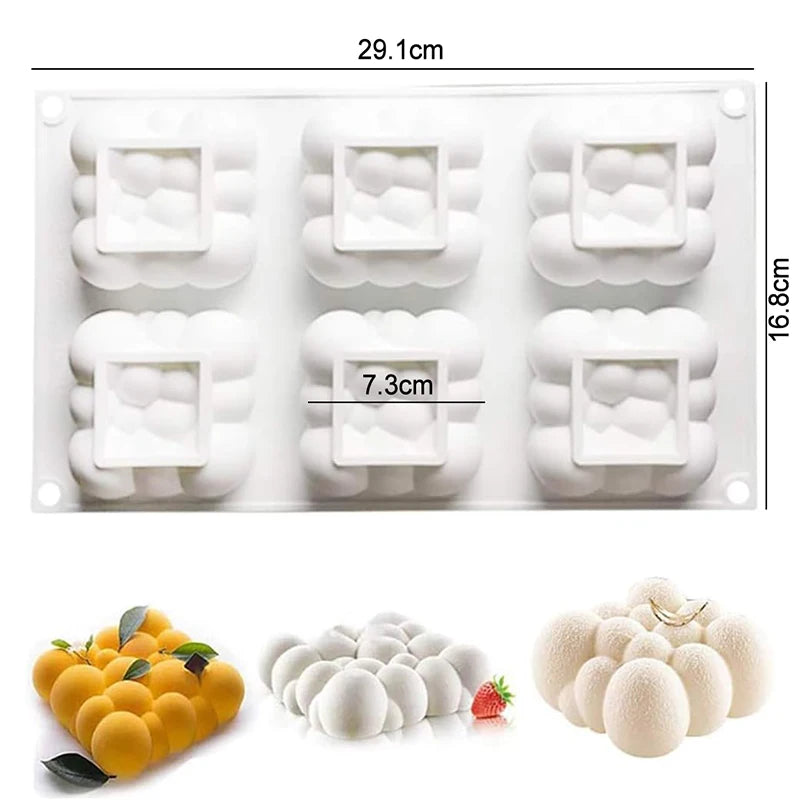 Silicone Pastry Mold 3D French Dessert Mousse Cake Baking Pan Chocolate Candles Soap Fondant Molds DIY Cake Decoration Tools