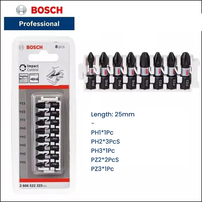 Bosch Screwdriver Bits Kit Impact Control Screwdriver Bits Sets Power Tool Kit Alloy Steel for Electric Drill Accessories