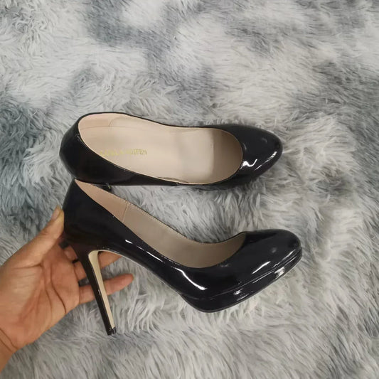 Women Stilettos Elegant Platfrom Pumps elegant 11cm Round Toe High Heels Shallow Lady Office Party Wedding Shoes Large Size 43 - Golden Bridge Store