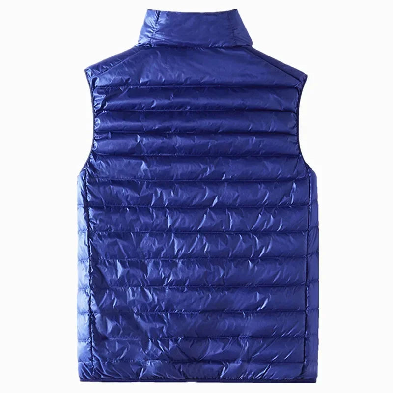 Blaue Herren-Weste Stehkragen - Dünn, Ärmellos, M-4XL