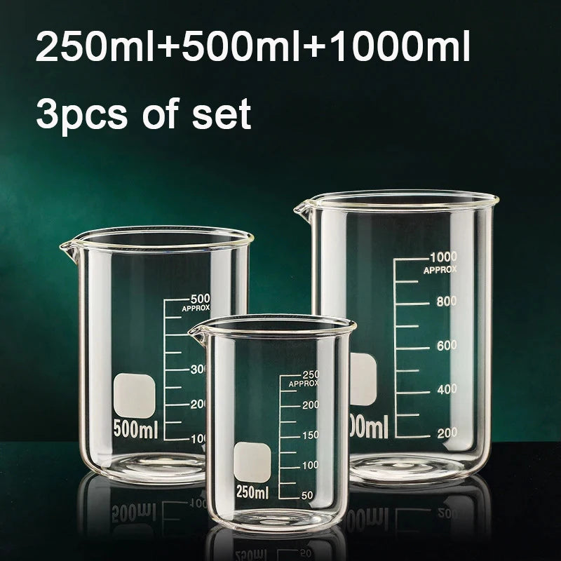 YWDLH 3er Messbecher Hitzebeständig - 250ml 500ml 1000ml