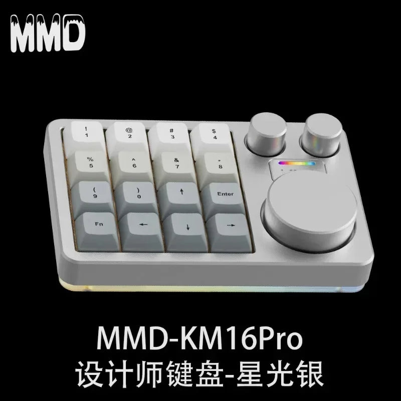 Mini-Tastatur 2025: MMD KM16-Pro Aluminum-Alloy - Tri-Mode Three-Knob Custom Collection