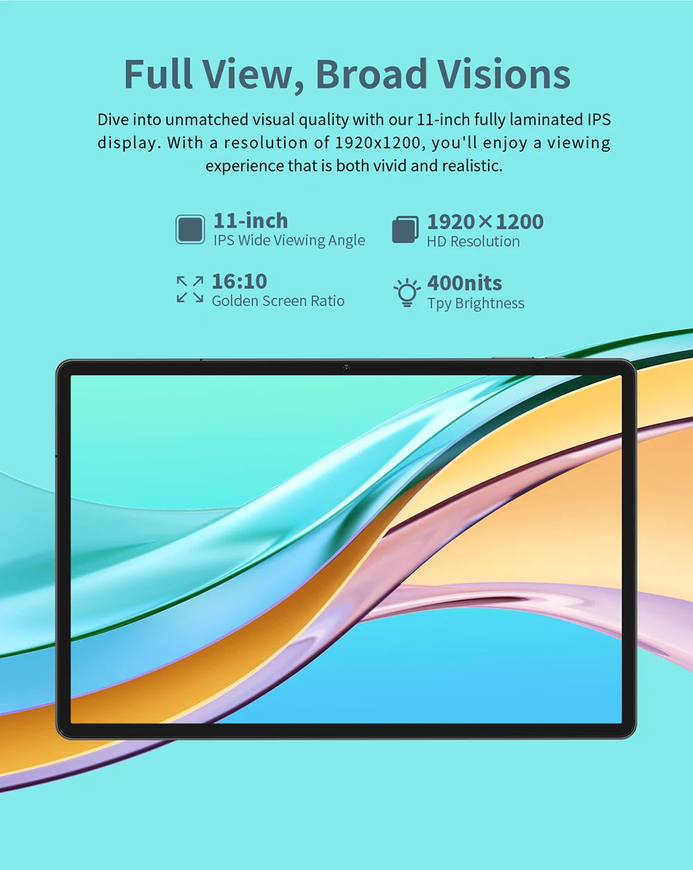 Odea S11, 11 inch TDD, 8000Mah, tabletă Android 14 (expansiune 6Gb+10Gb), 16Gb RAM, 256Gb ROM, rezoluție 1920X1200 IPS, Unisoc T606, 8 nuclee, Mali-G57, 4G LTE, Wifi, GPS, 2 sloturi SIM + 1 slot pentru telefon, Widevine L1 pentru Netflix.