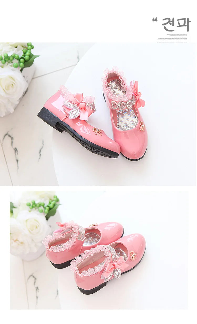 Mädchen Prinzessin Schuhe 2025 - Frühling Mode Lackleder Hochzeitsschuhe - Weiße Mary Janes Tanzschuhe Fee Dame