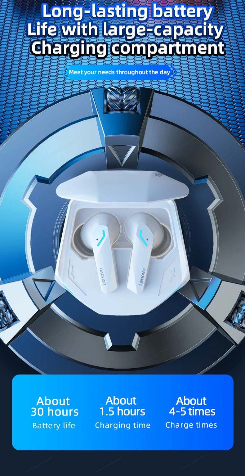 Căști de gaming 2025: Lenovo GM2 Pro Bluetooth 5.3 - Colecția Sports Wireless In-Ear Low Latency