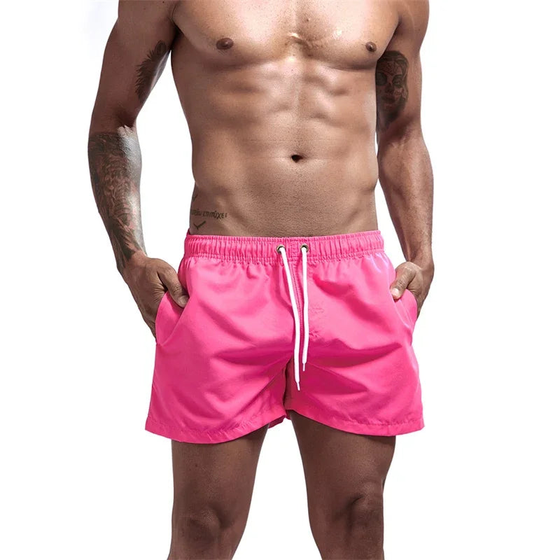 Herren Schwimmhose Taschen Mesh-Futter Schnelltrocknend Casual Board Shorts