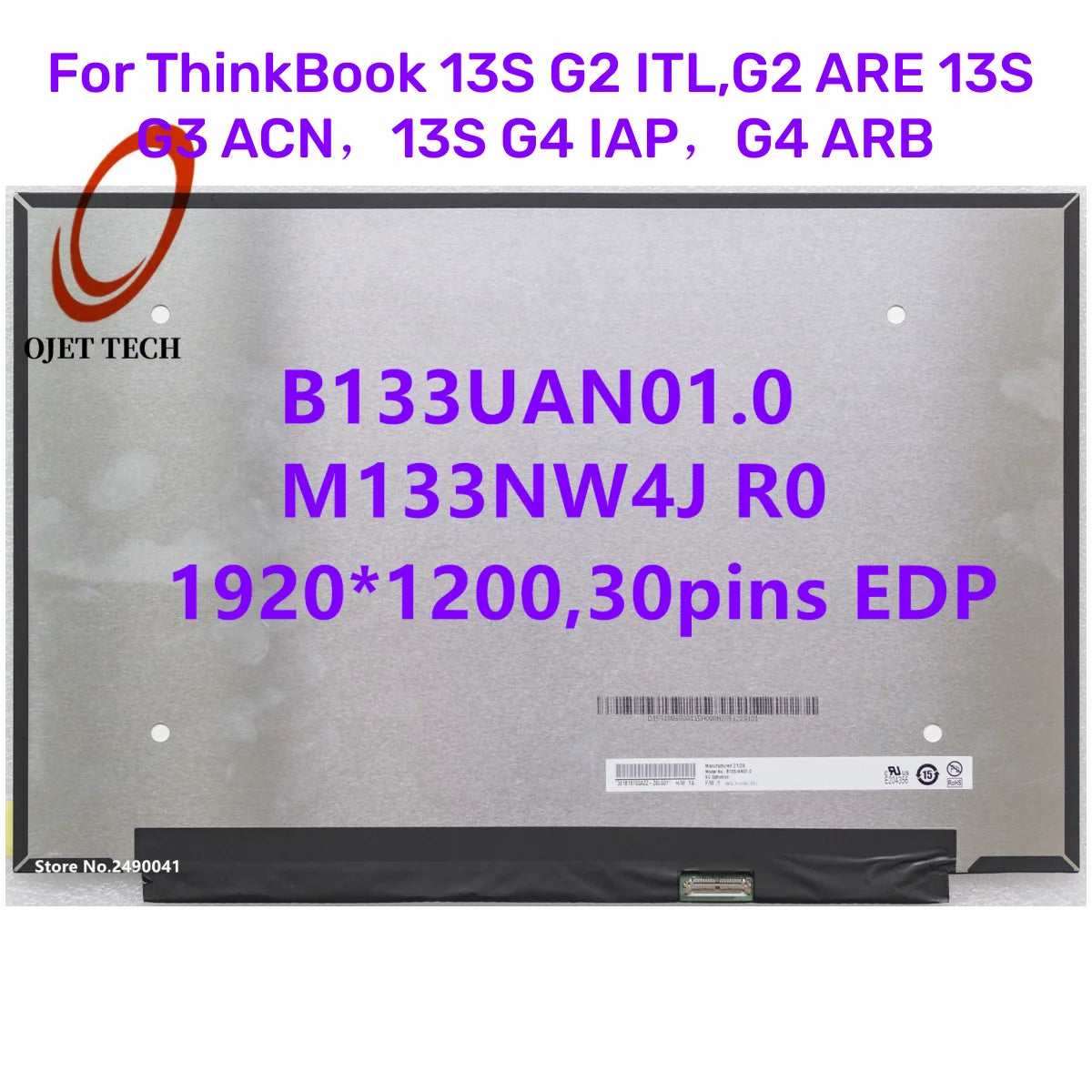 CSZOJ B133UAN01.0 13.3 Zoll IPS Display - 1920x1200 FHD