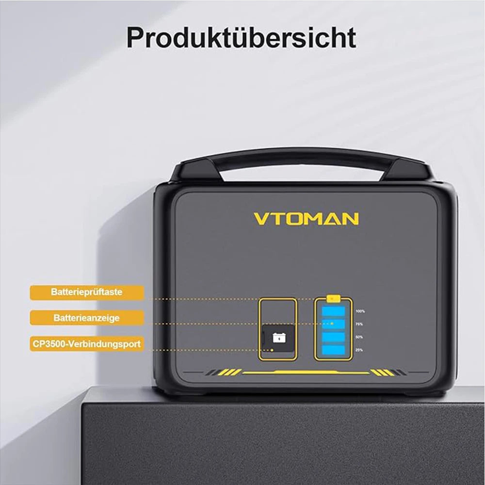 Zusatz-Akku 2025: VTOMAN Jump 1500 Extra Battery 1548Wh Backup LiFePO4 (LFP) Battery Jump 1000 & Jump 1500X & Jump 1800 Power Collection