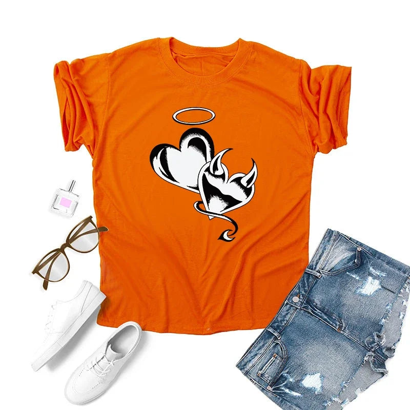 Female T-shirts Spring Summer Women Casual Shirt Urban Trend Short Sleeved Streetwear Home Outdoor Comfortable Tees