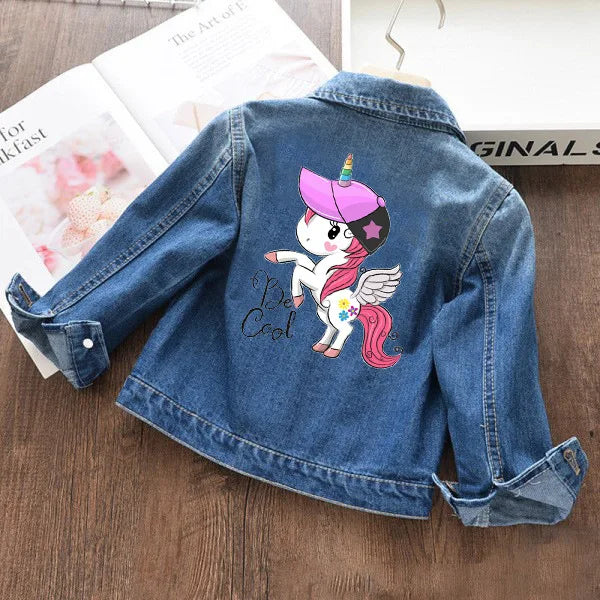 Children's Jackets Unicorn Print Denim Jacket Kids Jackets for Girls Boys Coats Denim Jacket Winter Clothes