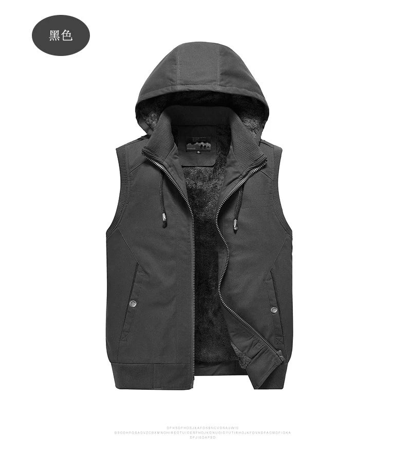 FEEDONCECN Windbreaker Kapuzenweste - Größe M, Fleece, Reißverschluss