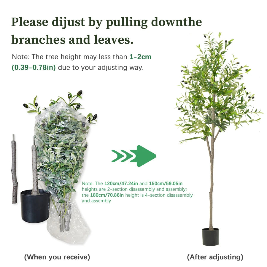 Măslin artificial 4/5/6 FT - Plantă artificială cu fructe, decorațiuni de Halloween, Crăciun, cameră de ghiveci, decorare