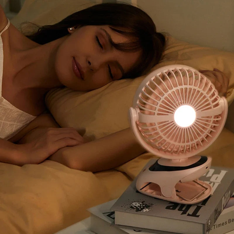 3000mAh Portable Clip Fans USB Rechargeable Wireless Handheld Desk Fan 90° Rotation Cooling 5 Speed Quiet Small Fan for Home