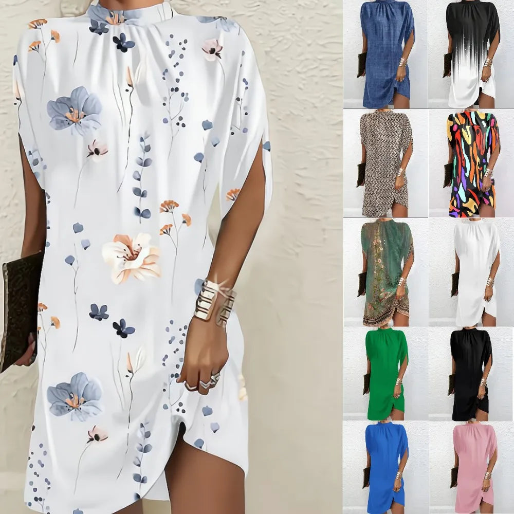 Rochii elegante pentru femei 2024, vară la modă, guler rotund, mânecă lejeră de liliac, rochie de birou pentru femei, Y2K, S-XXL