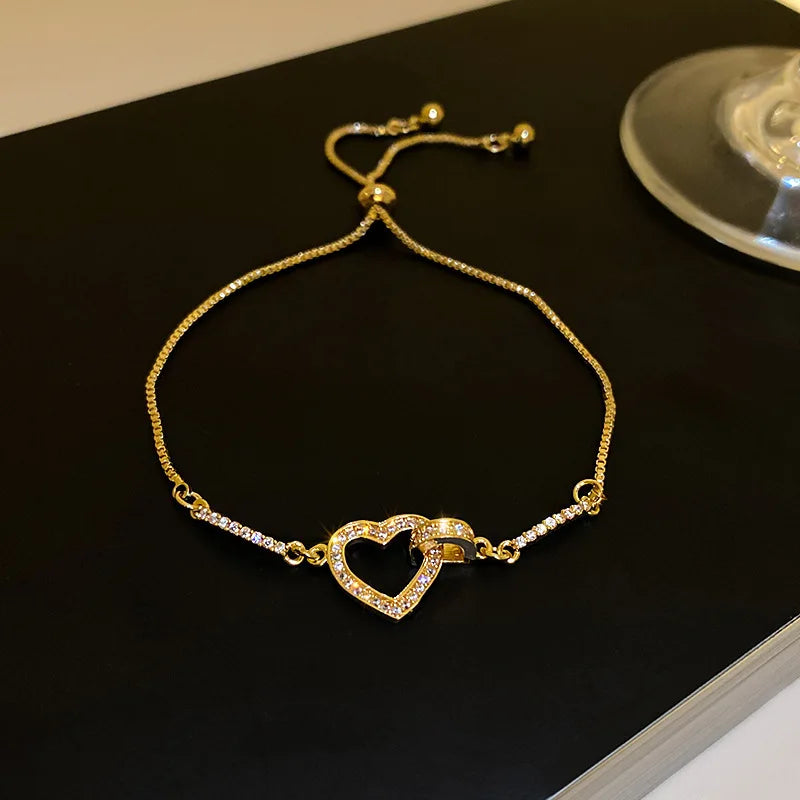 Luxus Klassisch Voller Strass 18K Gold Plattiert Armbänder Für Frauen Funkelnd Einfach Zirkon Armbänder Schmuck Geburtstag Geschenke