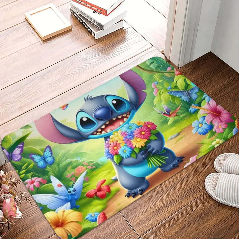 Custom Cartoon Stitch Floor Door Kitchen Bathroom Mat Anti-Slip Outdoor Doormat Bedroom Balcony Entrance Rug Carpet Footpad