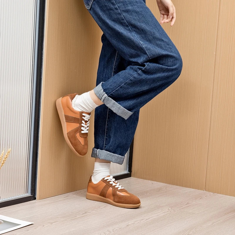 Winter Sneakers Women Genuine Leather Women German Training Shoes Non-slip Sneakers For Women Large Size Velvet Sneakers Female