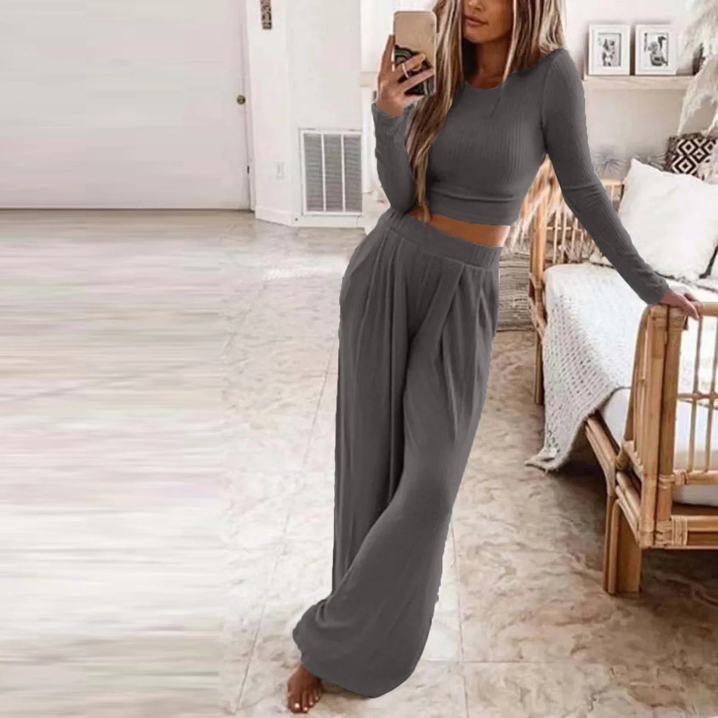 Autumn Winter Sleepwear Pajamas for Women Long Sleeve Top + Long Pants Casual Tracksuit Pijama Women's Home Clothes Pajama Sets