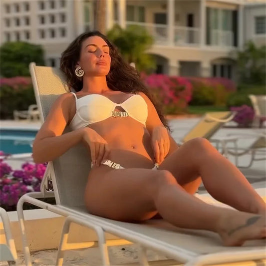 Luna 3Pcs Push Up Bikini Mit Perlenrock - Push Up 3Teile