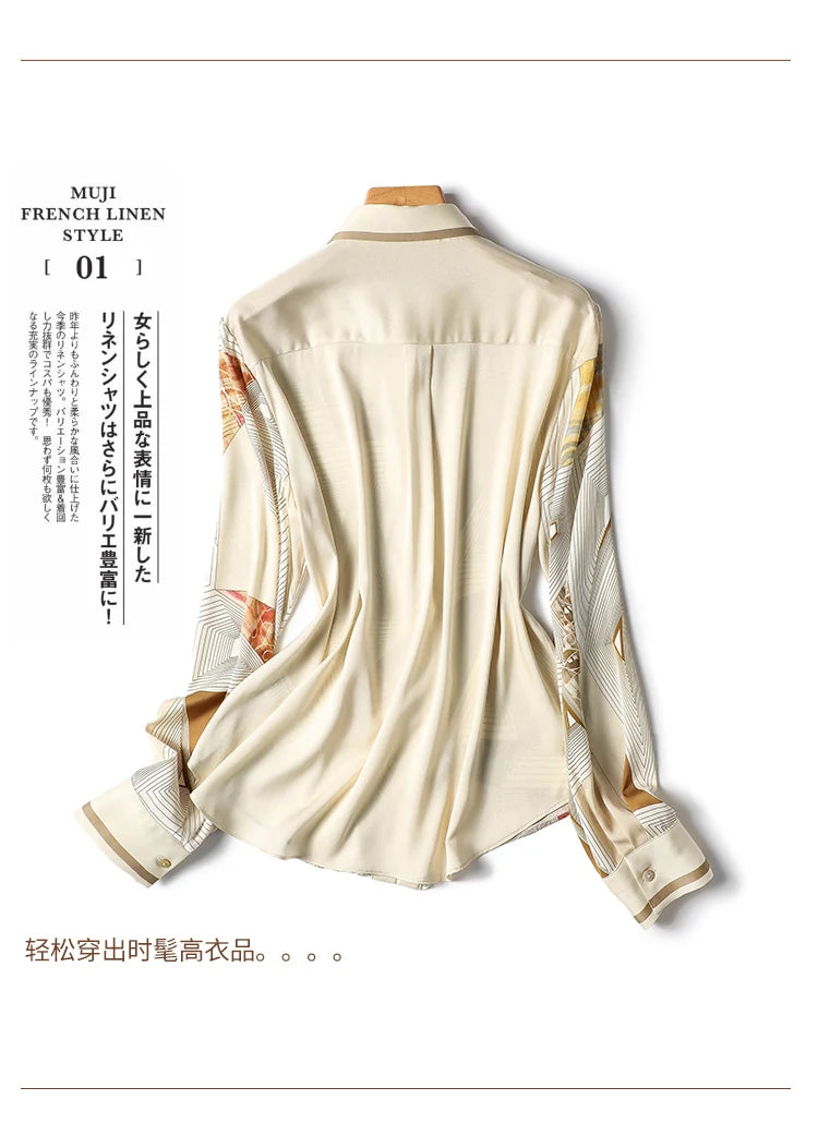 Elegant Style Ladies' Top for Day-to-day and Workplace Graceful Design Women's Blouse with Chic Print and Buttons