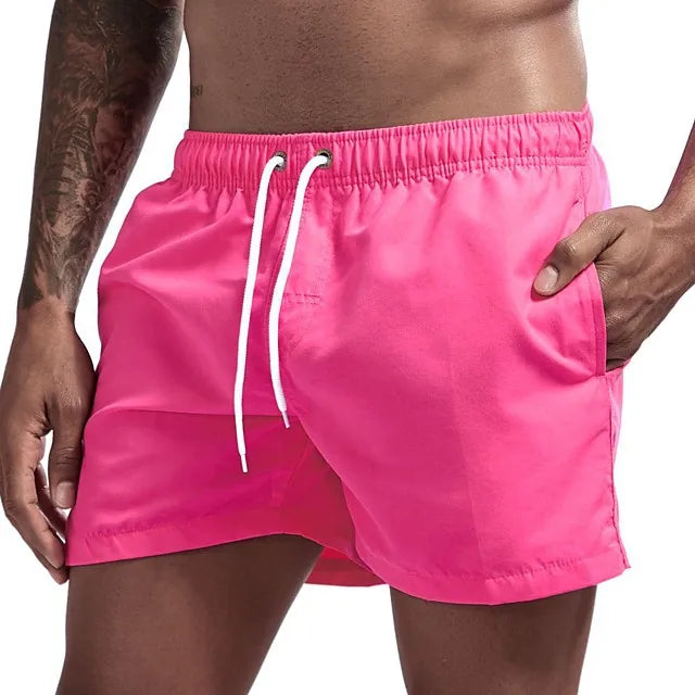Herren Schnelltrocknende Board Shorts Schwimmhose Badeanzug Atmungsaktiv Kordelzug Mit Taschen