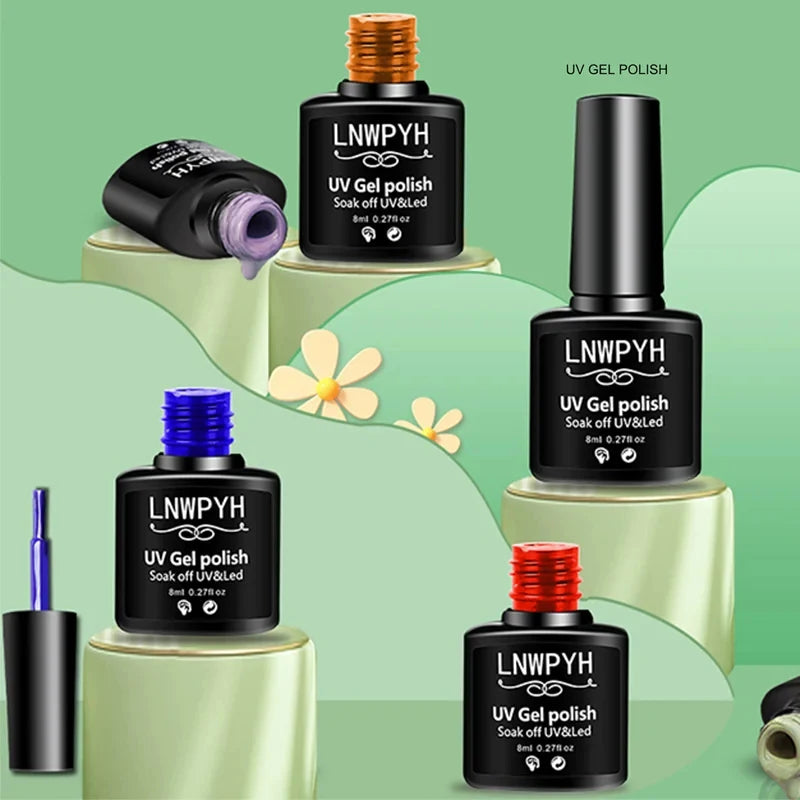 Kit de ojă semipermanentă pentru unghii cu lampă UV pentru unghii, lac de unghii UV LED, lac de unghii semipermanent, set de instrumente pentru manichiură