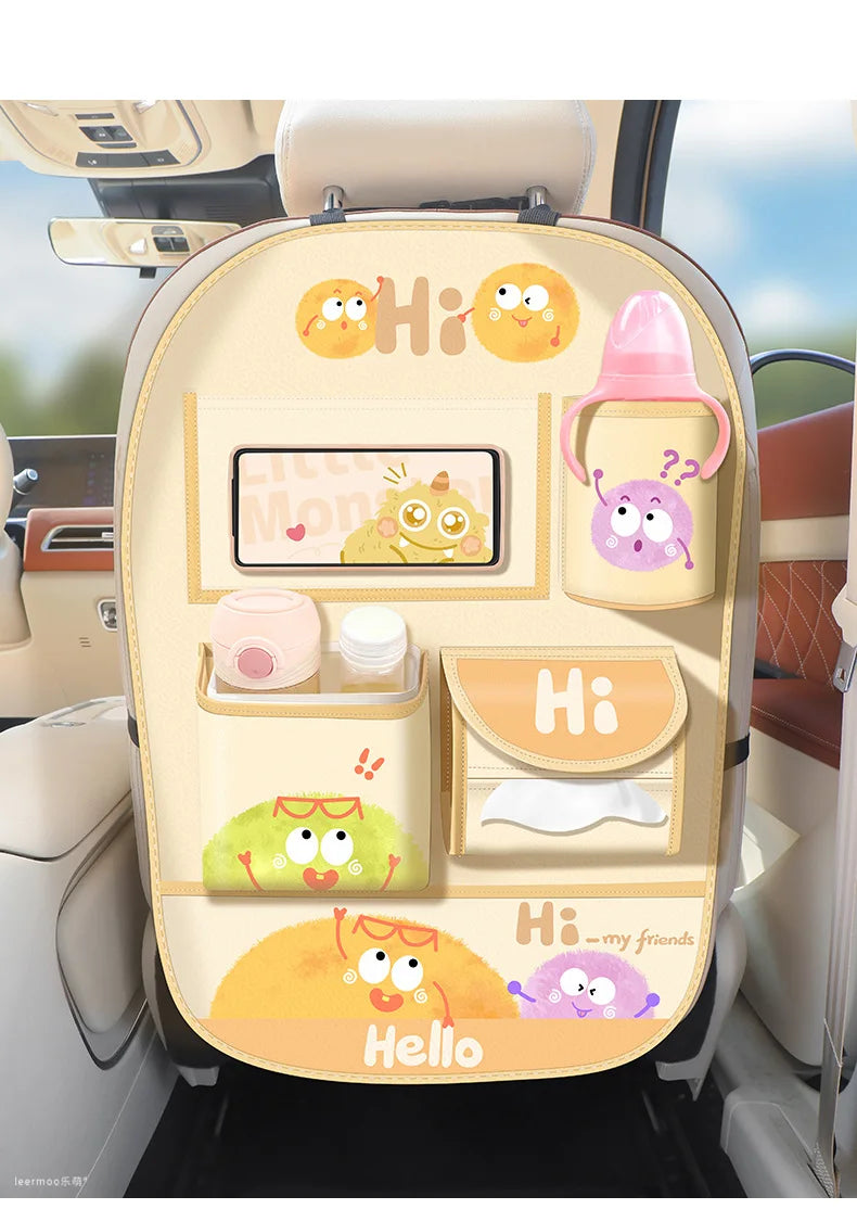 Car Storage Hanging Bag for Car Interior Multi-Functional Car Seat Back Organizer Rear Seat Tissue Box Trash Can Storage Box