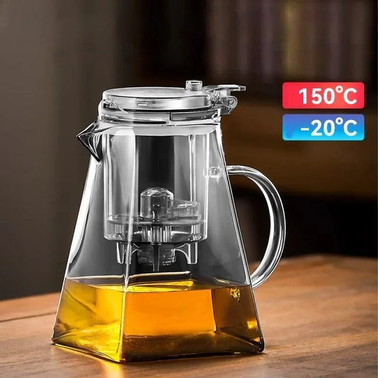 GIANXI Glass Teapot And Pot Household Tea Set Teapot Heat-resistant Tea Water Separation Filter Flower Teapot Glass Teapot - Golden Bridge Store