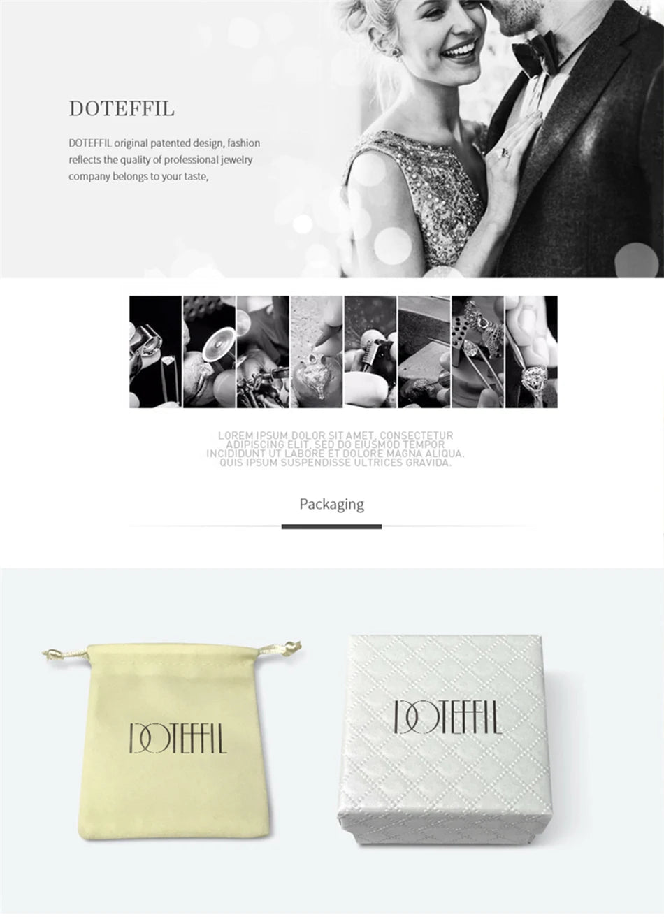 DOTEFFIL 925 Sterling Silver Blue AAA Zircon Fluture Inel Pentru Femei Moda Nuntă Logodnă Petrecere Cadou Charm Bijuterii