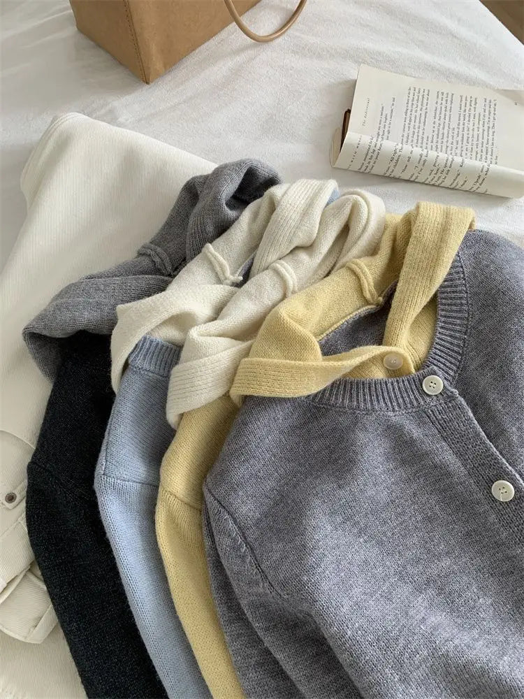 Cardigan tricotat cu glugă, stil coreean, Pateekate - Mărime M, Material poliester/vâscoză/spandex, Croială lejeră