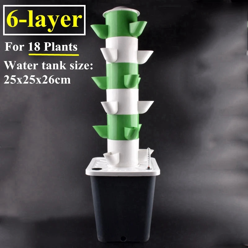 Vertical Hydroponic Tower  Greenhouse Garden Indoor Soilless Culture Growing System Vertical Tower Veg Planter Grow Pot Kit