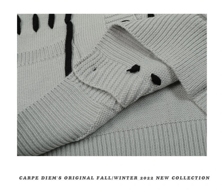 HANGJIACN Strickjacke Oversized Patchwork - Größe Oversized, Material Acryl, Patchwork Muster