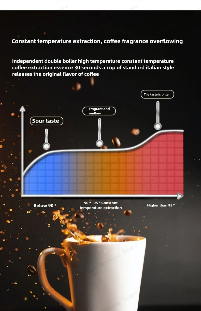 Fully Automatic Coffee Machine Smart Touch Screen Integrated Grinder Coffee Machine Multi-function Household Coffee Machine