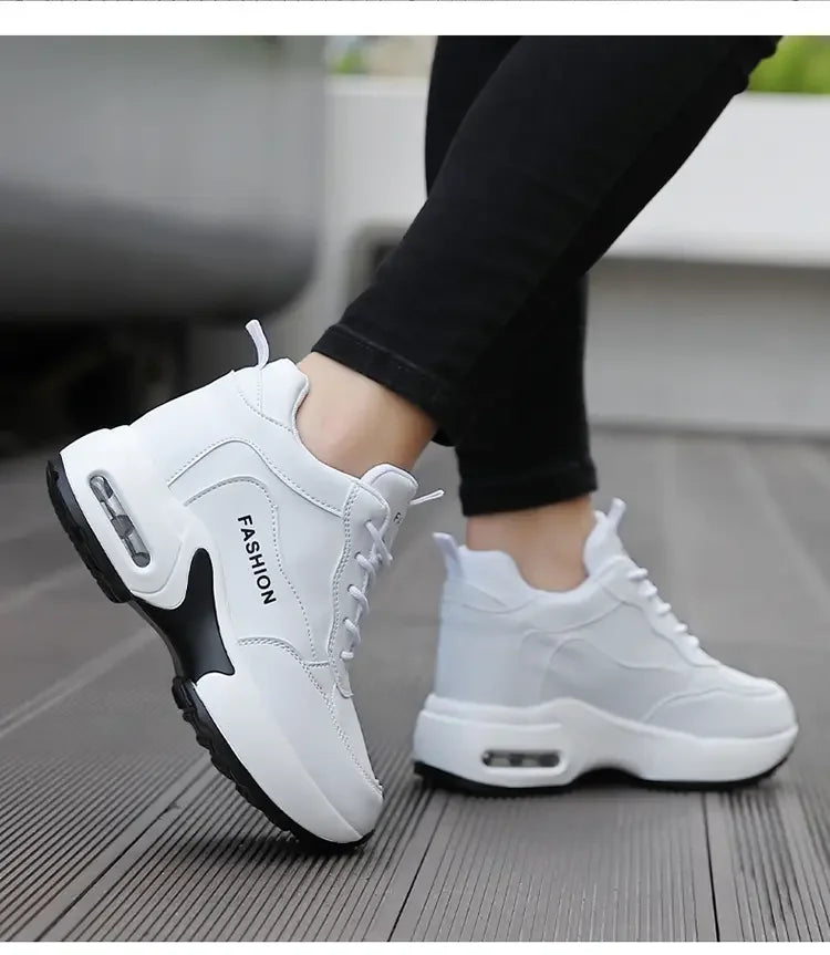 Women Sneakers Thick Soled White Height Increasing High-quality Sports Trend Fashion Walking Breathable Casual Shoes for Women
