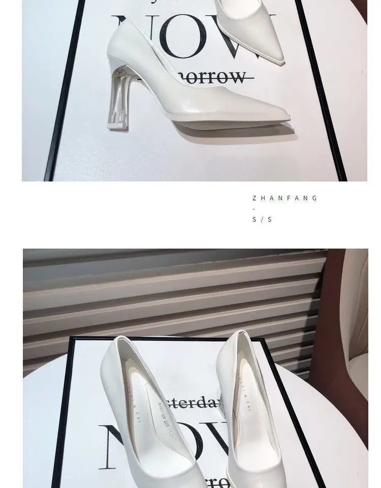 Comemore 2022 New Trend Women Summer Shoes Elegant elegant High Heels French Pointed Stiletto Office Girls' Shoes Zapatos De Mujer