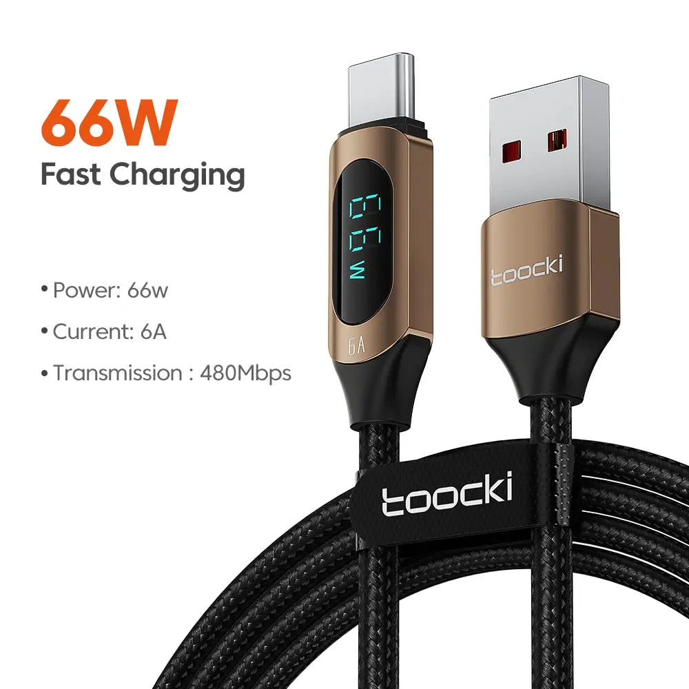 Toocki Typ-C Kabel PD 100W - 5A, USB-C zu USB-C Display