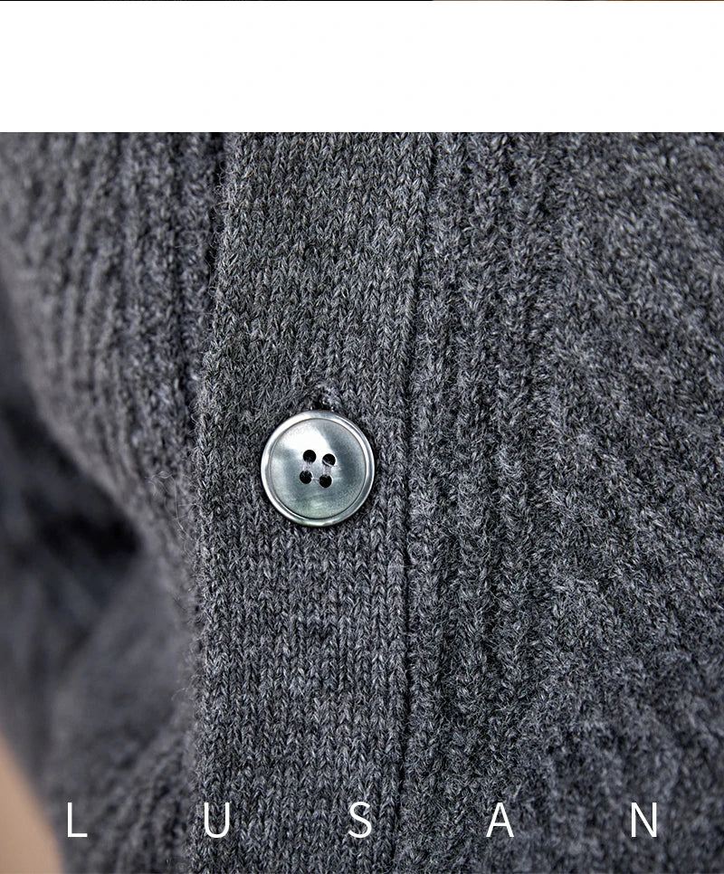 Heritage Vintage Wollcardigan V-Ausschnitt - Slim, Warm LXL