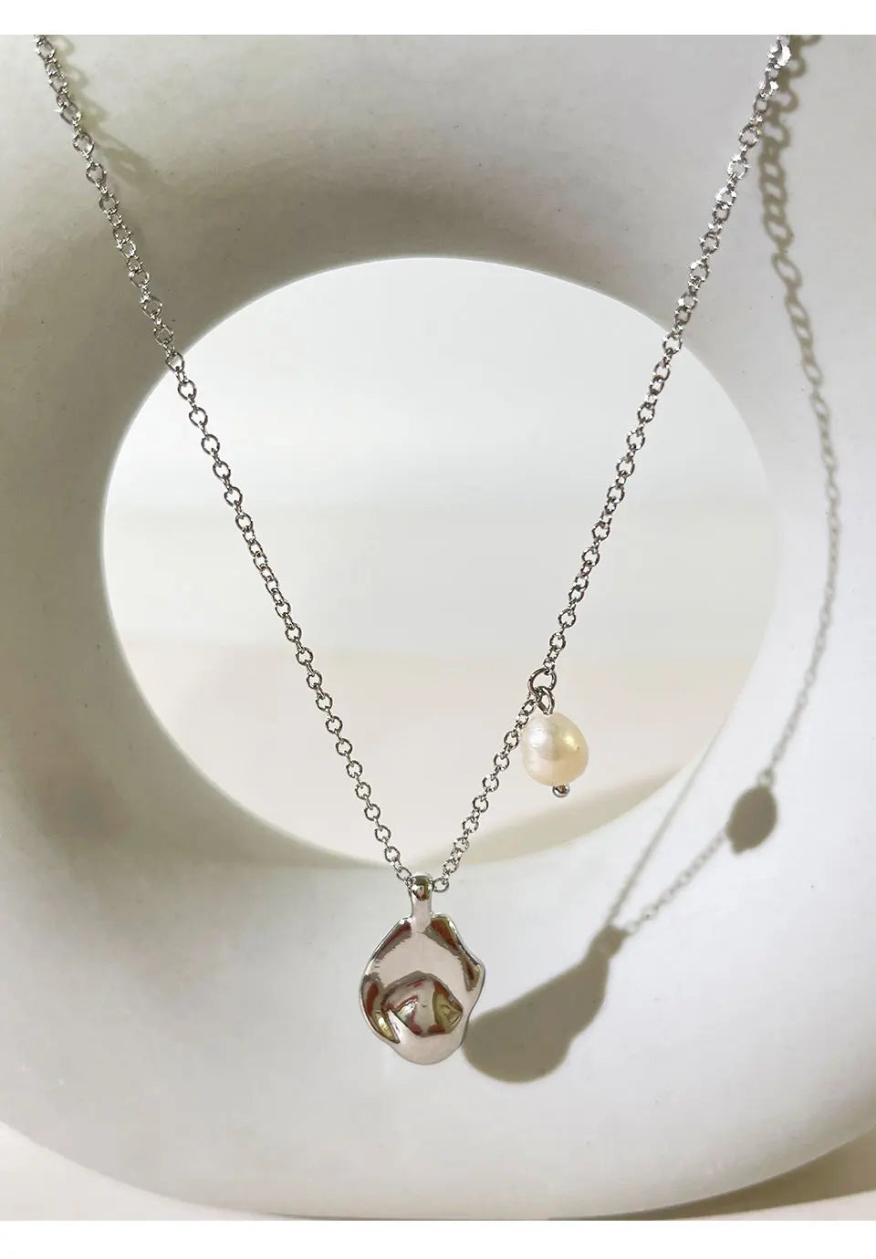 Peri'sbox Gold Silver Plated Baroque Pendant Necklace with Natural Freshwater Pearl Irregular Teardrop Necklaces Great Gift Idea