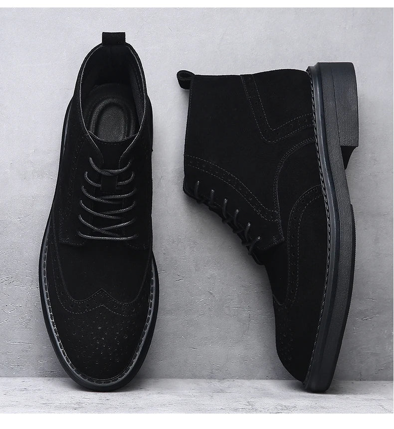 YEISNDOOCN N Vintage Echtes Leder Stiefel - Knöchelhoher Schaft Schnürverschluss Obermaterial Leder