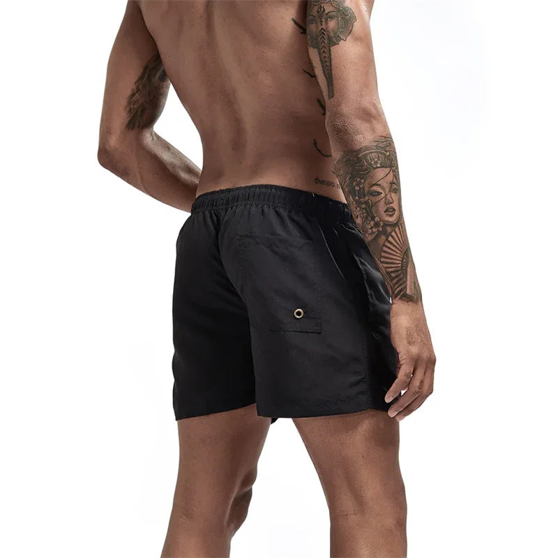 Herren Schwimmhose Taschen Mesh-Futter Schnelltrocknend Casual Board Shorts