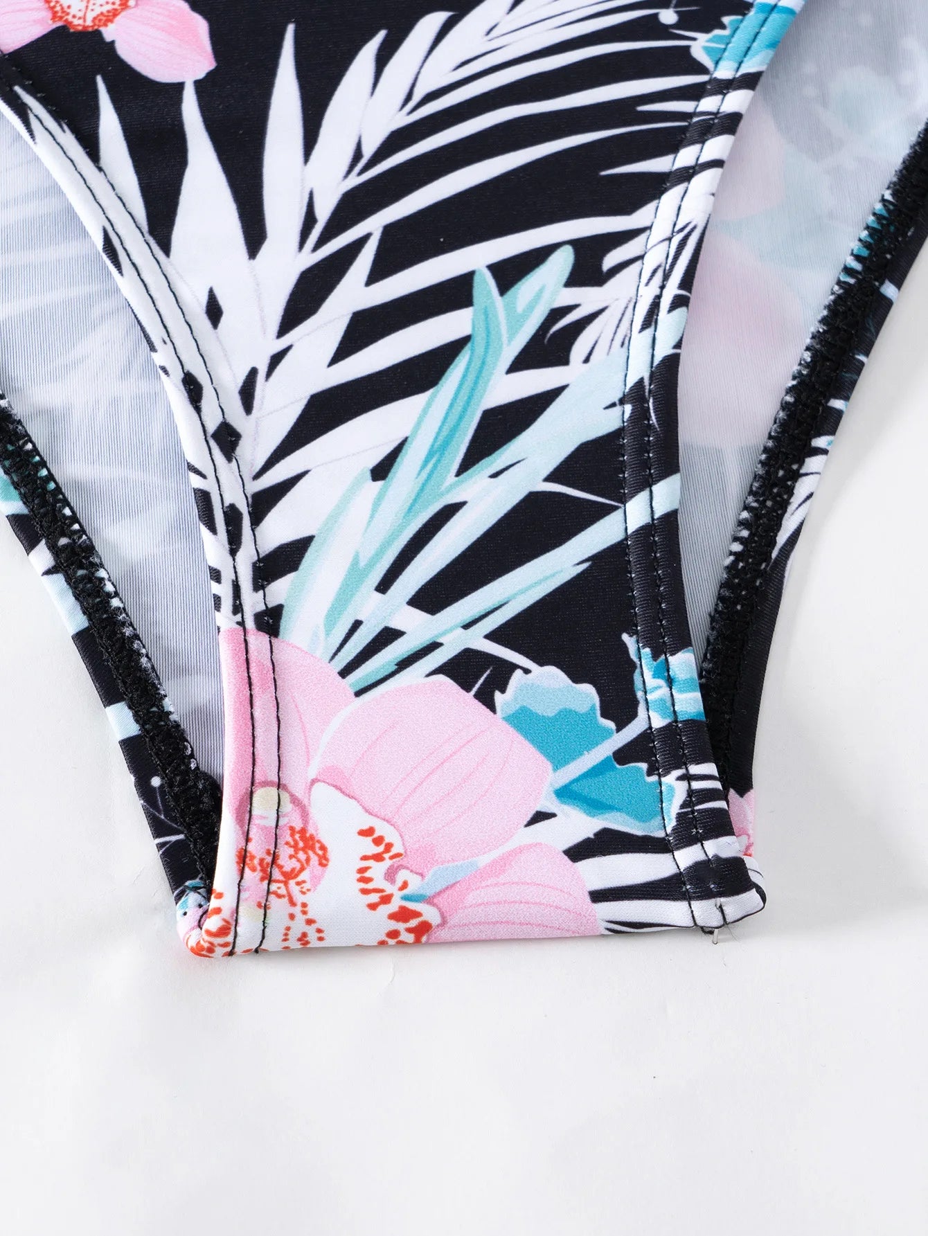 Sommer Print Schwimmanzüge: ASKATE Verbesserte Unterstützung Wire-Free Support Nylon Spandex - Dreiteilig High Waist Strand Wear Floraler Print