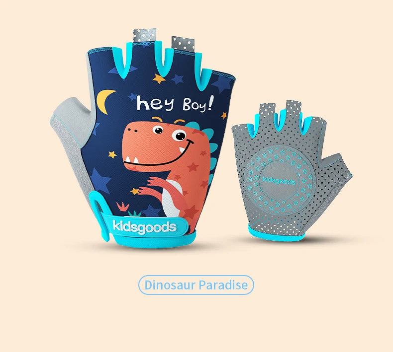 Kids Cycling Gloves Half Finger Skate Child Mountain Bike Bicycle Gloves Sports Gloves for Boys and Girls Children