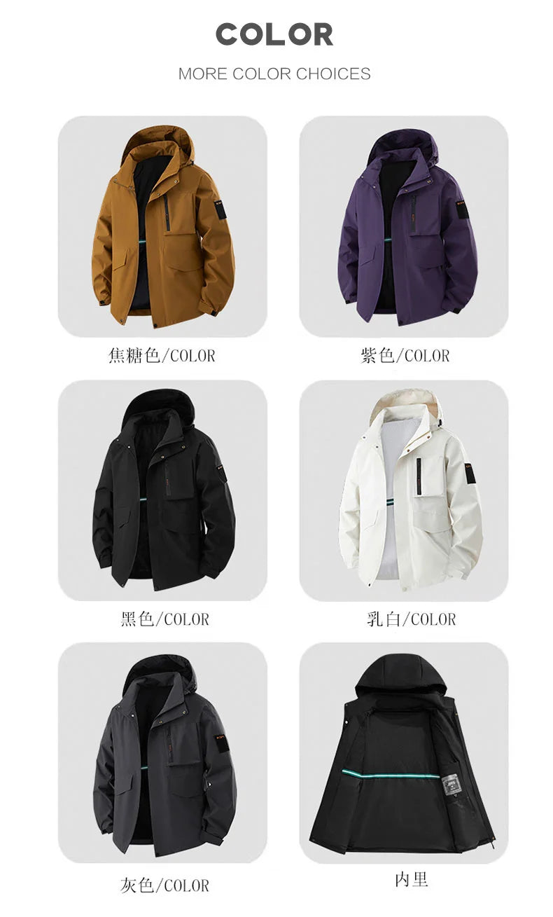 OutdoorPro Jacke wasserdicht - 8XL Kapuze PES winddicht