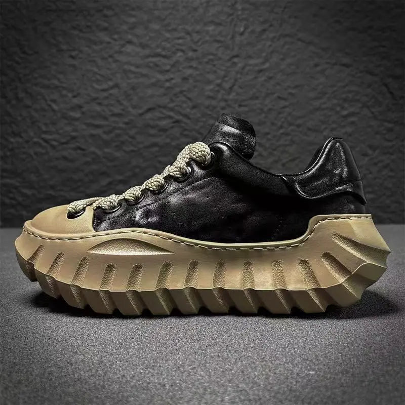 Designer Men's Sneakers New Thick-soled Shoes Casual Sports Flat Heel Round Toe Comfortable Trend Fashion Elastic