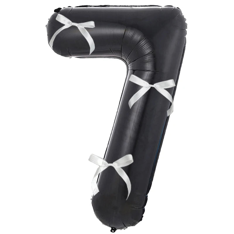 Choice 32 Zoll Folienballon Zahl - Schwarz 0-9 3 Schleifen