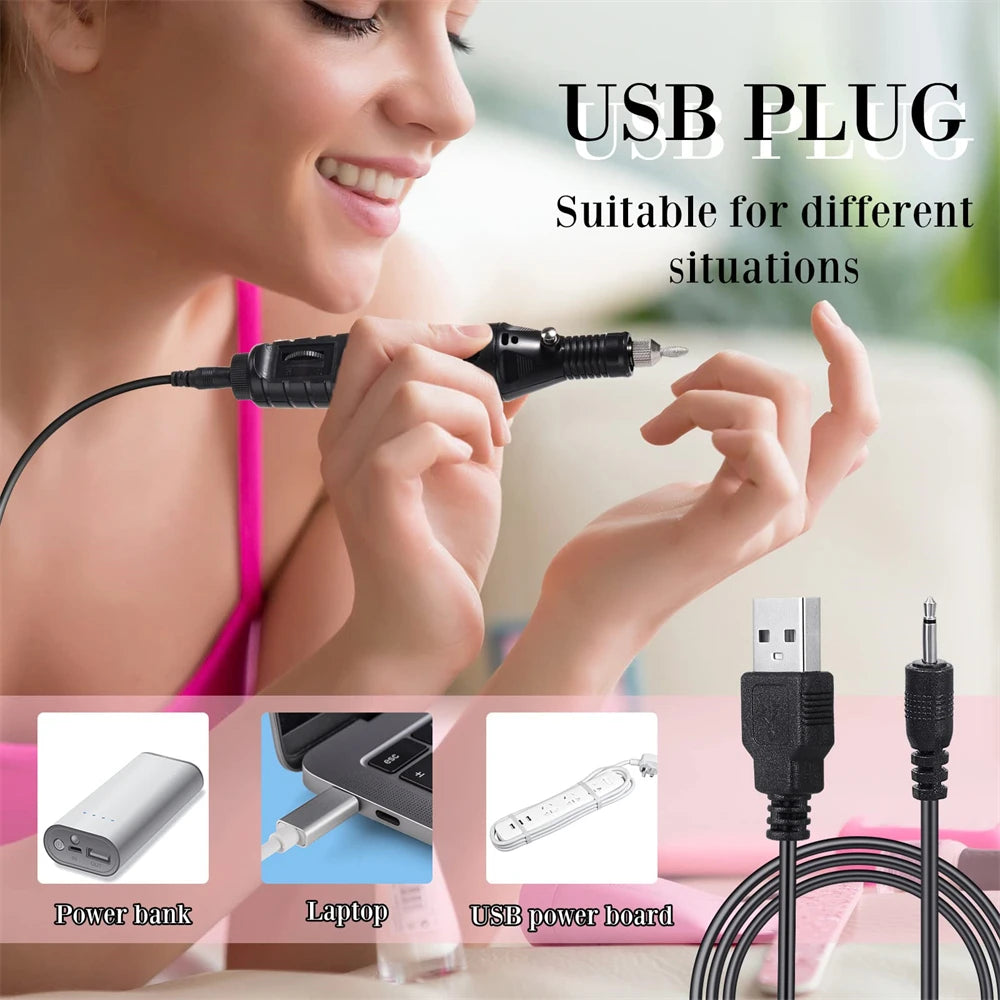 Nail Sander Set Electric Nail Drill Machine Grinding Equipment Milling Cutter For Manicure Pedicure Strong Polishing Tools