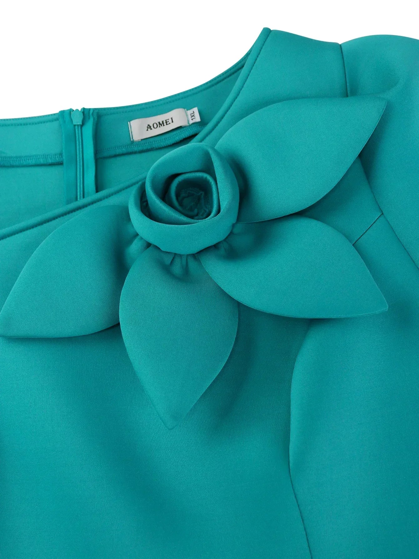 Elegant Women's Dresses Classy 3D Floral Short Sleeves High Waisted Slim Fit Birthday Party Evening Wedding Guest Christmas New