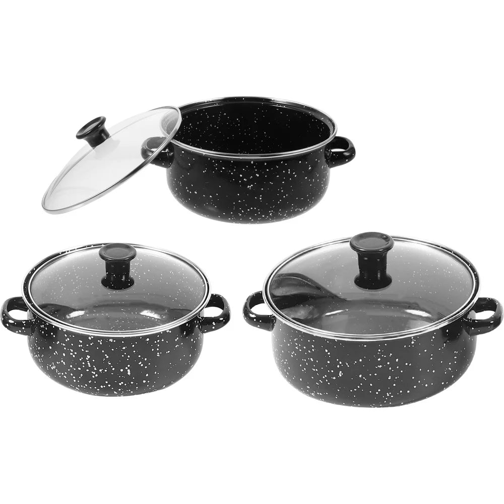KochPro Set3 Emaille Kochset - 3tlg 2L 20cm Induktion