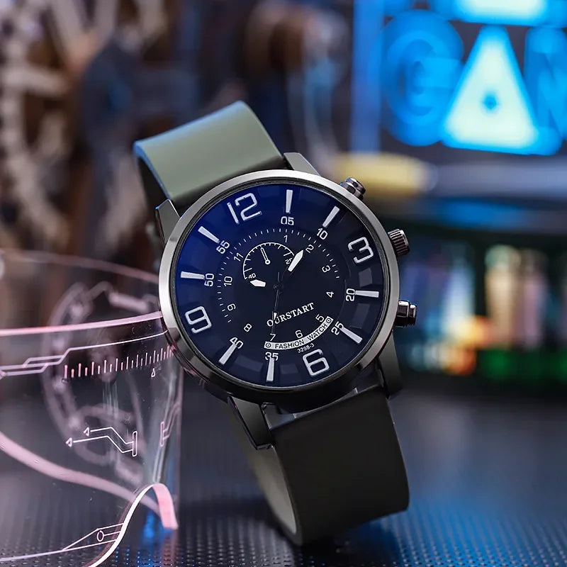 Simple Watches Silicone Men Watches Big Dial Quartz Wristwatches Reloj Male Casual Watch Clock Gift for Everyday Reloj Hombre