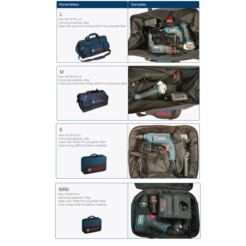 Bosch Werkzeugtasche Langlebig Robust Multifunktional Tasche Tragbar Langlebig Werkzeugtasche Original Große Aufbewahrung Kapazität Tasche Wasserdicht Tasche